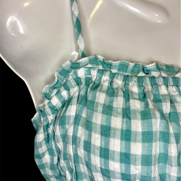 Women~American Eagle Outfitters~Blue green Gingham Smocked tank top~BNWT~SKU017 - Picture 4 of 9